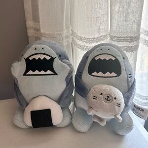 New Samezu Jaggy & Yummy & Rice Ball Lot Of 2 Shark Seal 6"  Plush